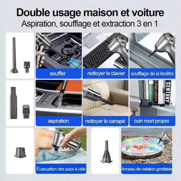 Aspirateur de voiture puissant sans fil 95000PA