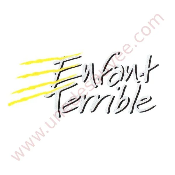 AUTOCOLLANT STICKER JAUNE GRIS NOIR ” ENFANT TERRIBLE ” PEUGEOT 106 KIT DE 2