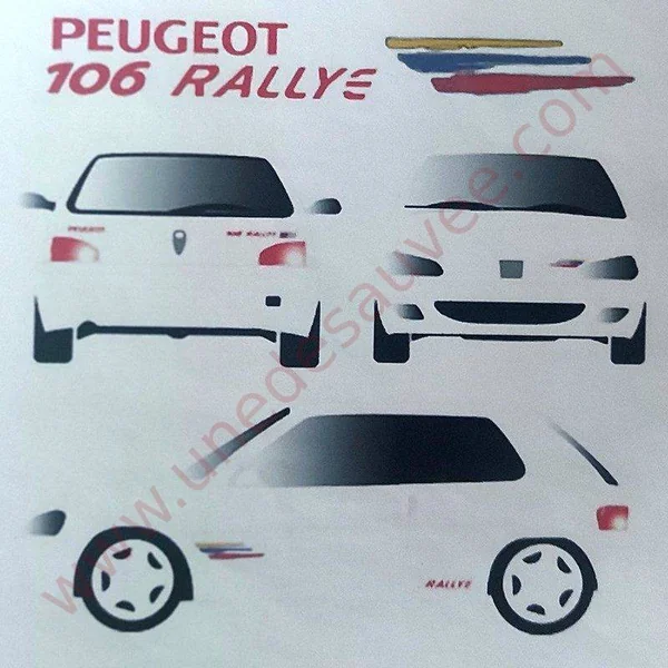 AUTOCOLLANTS STICKERS PEUGEOT 106 RALLYE PHASE 2 KIT COMPLET