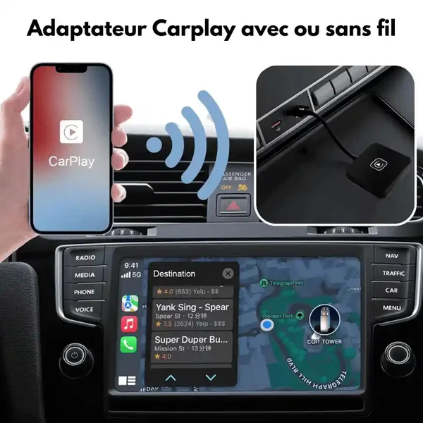 Boitier adaptateur USB Android auto & Apple CarPlay