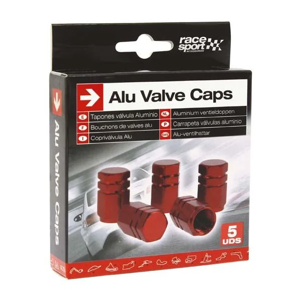 BOUCHONS DE VALVES ROUGES 5 PIÈCES