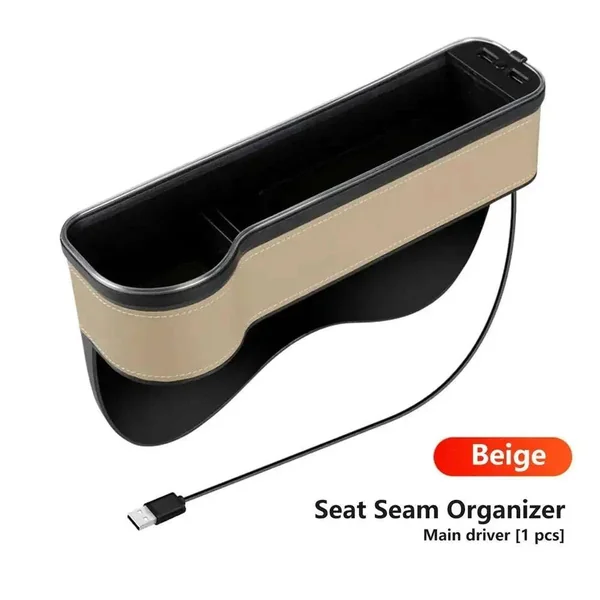 Boîte de rangement siège avant voiture LED avec charge USB