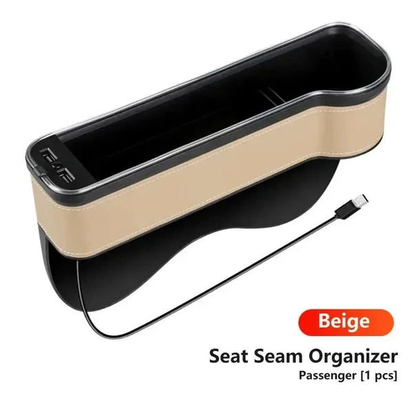 Boîte de rangement siège avant voiture LED avec charge USB