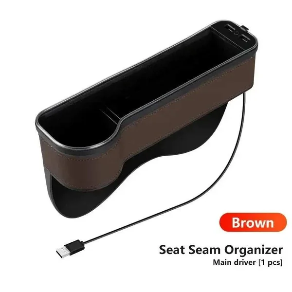 Boîte de rangement siège avant voiture LED avec charge USB