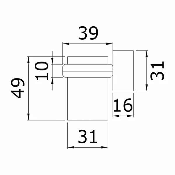 Butée de porte magnétique en aluminium finition inox