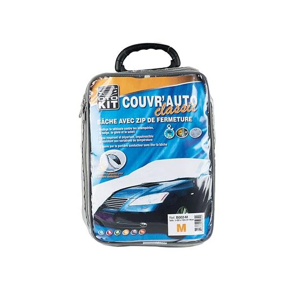 Bâche auto Classique Couvr'auto avec zip de fermeture Taille XL