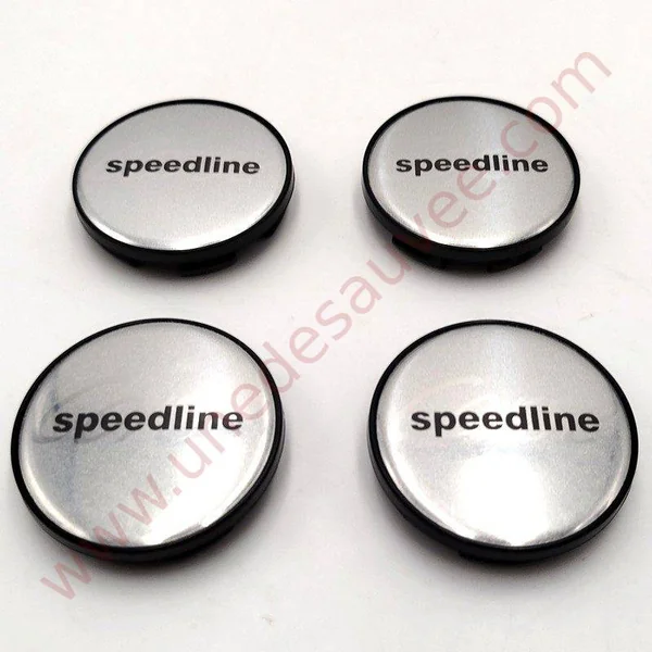 CENTRE DE ROUE CABOCHON ARGENT PAILLETE JANTES SPEEDLINE SLP434 PEUGEOT 106 306 309 205 GTI CTI RALLYE GTI 16 KIT DE 4