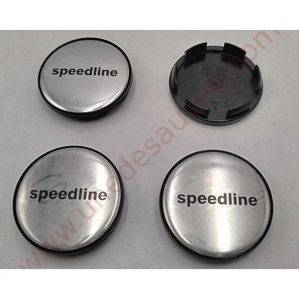 CENTRE DE ROUE CABOCHON ARGENT PAILLETE JANTES SPEEDLINE SLP434 PEUGEOT 106 306 309 205 GTI CTI RALLYE GTI 16 KIT DE 4