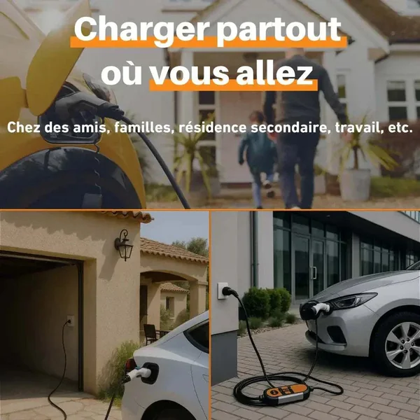 Chargeur de voiture électrique à prise domestique monophasé FEYREE