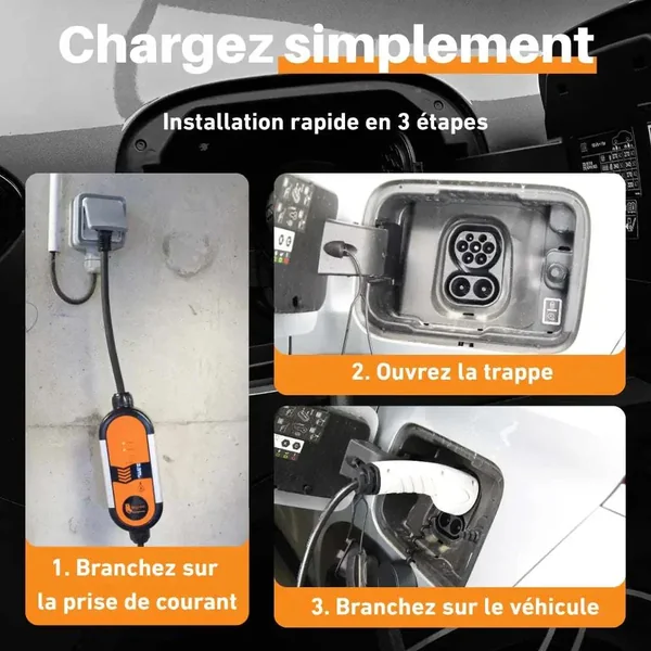 Chargeur de voiture électrique à prise domestique monophasé FEYREE