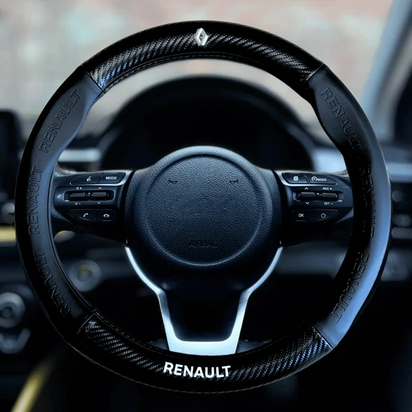 Couvre Volant Renault – Simili Cuir Effet Fibre de Carbone | Confort, Grip Antidérapant & Rénovation