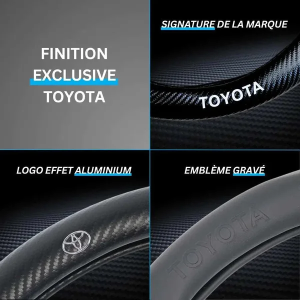 Couvre Volant Toyota – Simili Cuir Effet Fibre de Carbone | Confort, Grip Antidérapant & Rénovation