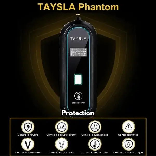 Câble de recharge Type 2 à prise domestique Monophasé TAYSLA PHANTOM