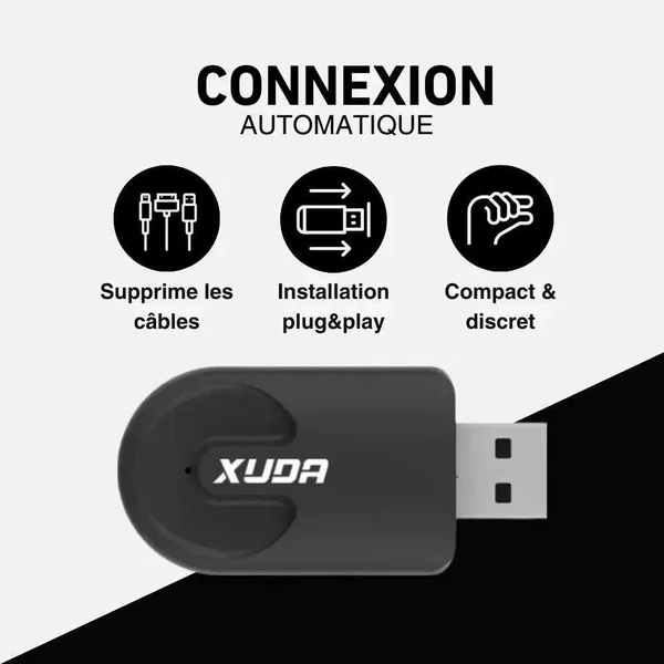 Dongle adaptateur sans fil USB & USB-C CarPlay & Android Auto