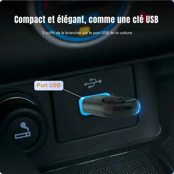 Dongle adaptateur sans fil USB & USB-C CarPlay & Android Auto