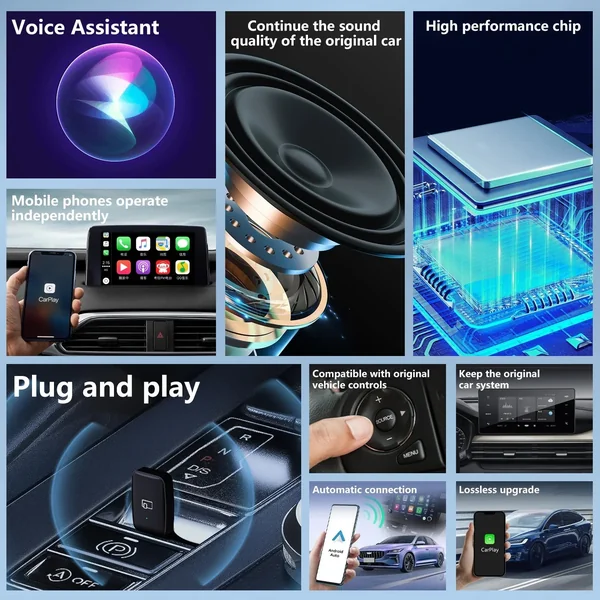 Dongle adaptateur sans fil USB & USB-C CarPlay & Android Auto