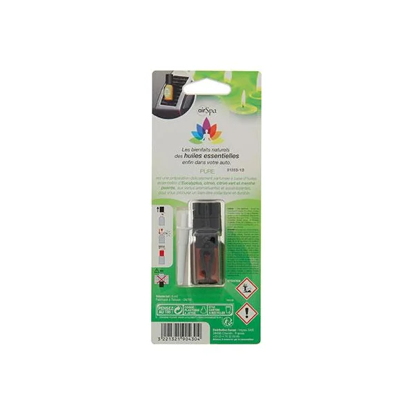 Désodorisant AIR SPA diffuseur mèche d'aérateur à base d'HE. Pure