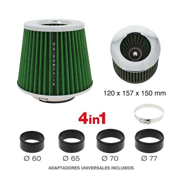 FILTRE A AIR UNIVERSELLE AVEC 4 BAGUES "STREAM AIR" - AIRSTGR - RACESPORT