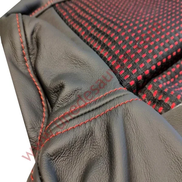 GARNITURES DE SIÈGES SEMI CUIR NOIR – QUARTET ROUGE PEUGEOT 205 CTI CABRIOLET HABILLAGE – COIFFES – SELLERIE COMPLETE