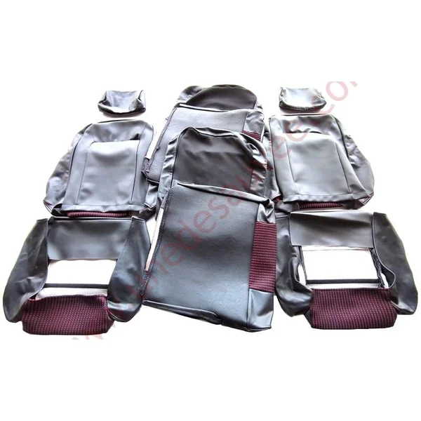 GARNITURES DE SIÈGES SEMI CUIR NOIR – QUARTET ROUGE PEUGEOT 205 CTI CABRIOLET HABILLAGE – COIFFES – SELLERIE COMPLETE