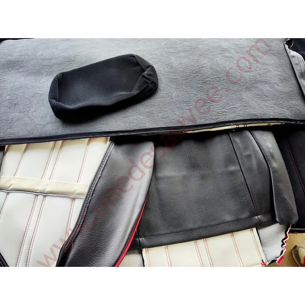 GARNITURES DE SIÈGES SEMI SIMILI CUIR NOIR PEUGEOT 205 CHAMPION HABILLAGE – COIFFES – SELLERIE COMPLETE