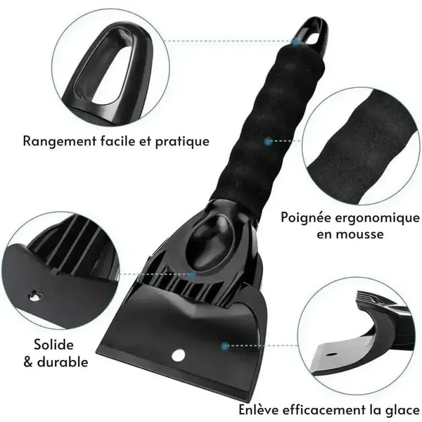 Grattoir à glace voiture avec gant : Dégivrez vos vitres en un clin d'œil !