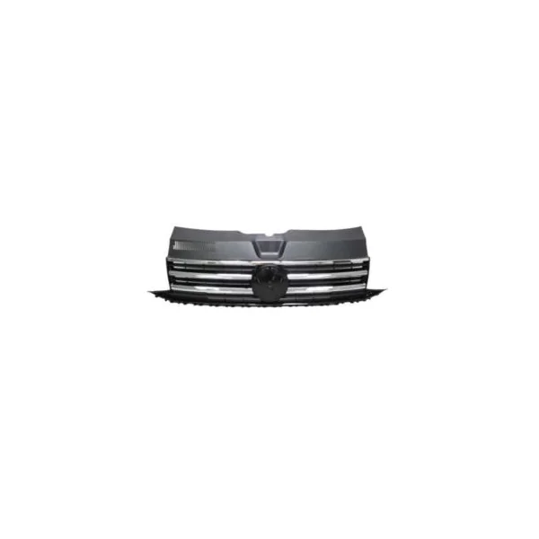Grille calandre centrale supérieure pour VOLKSWAGEN TRANSPORTER T6 phase 1, 2015-2019, noire, moulures chromées, Neuve