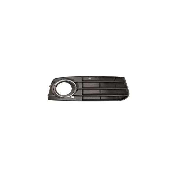 Grille de calandre droite pour AUDI A4 IV ph. 1 2007-2011, trou antibrouillard, profil chromé et noir, Neuve