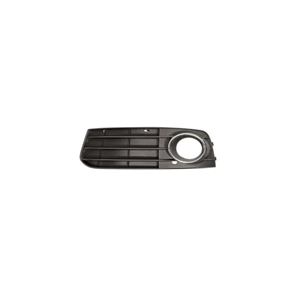 Grille de calandre gauche pour AUDI A4 IV ph. 1 2007-2011, trou antibrouillard, profil chromé et noir, Neuve