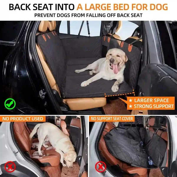 Housse de siège arrière pour chien avec renfort latéral
