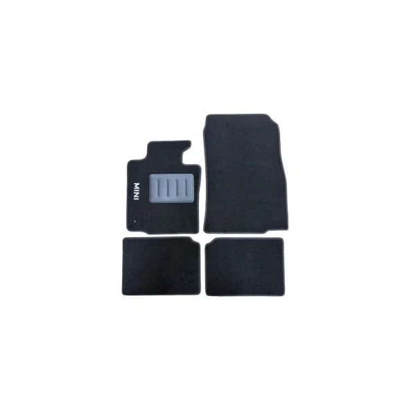Kit 4 Tapis de sol Auto pour MINI COUNTRYMAN R60, 2010-2017, avec sigle MINI, moquette noire, avec CLIPS, Neuf