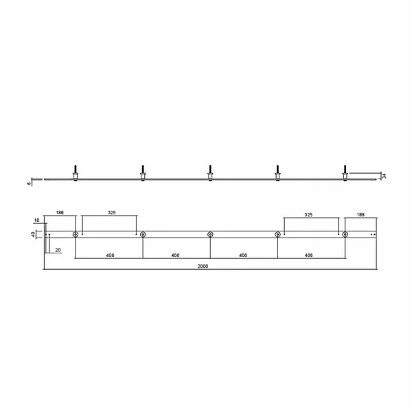 Kit extension Bario / Quadrat 3, 2m : rail + supports