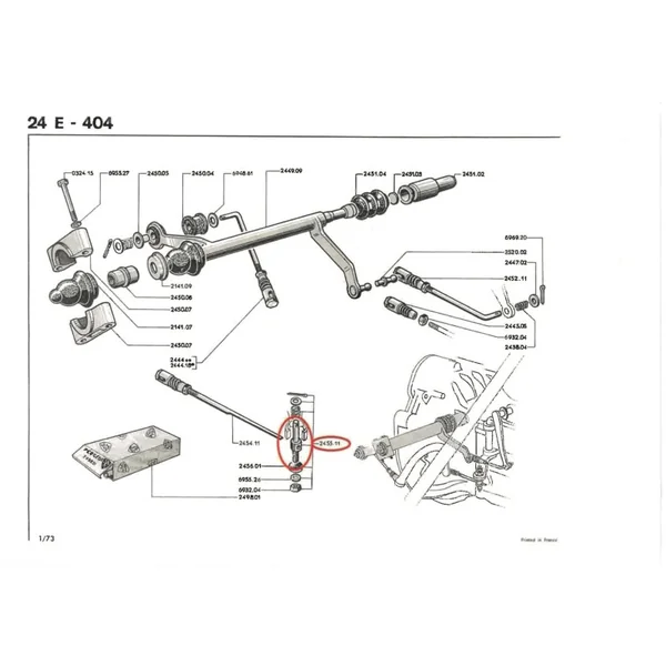 KIT PIVOT DE TRINGLERIE CHANGEMENT VITESSES PEUGEOT 104 204 403 404