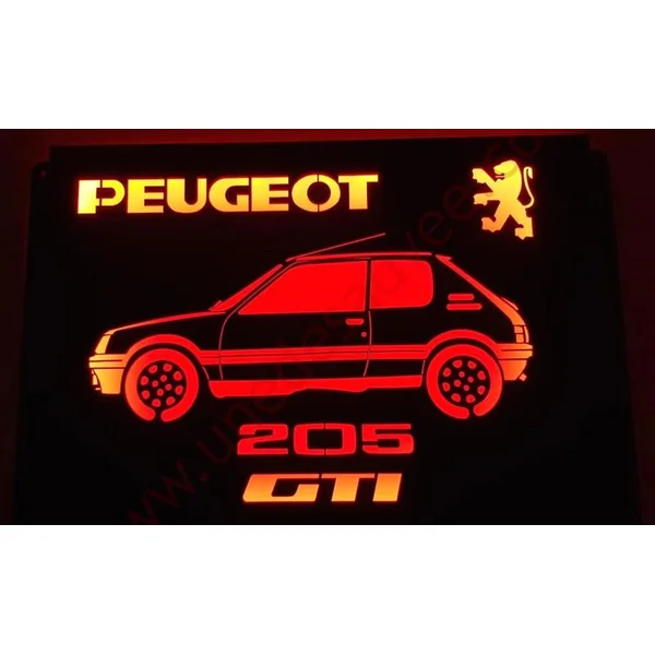 LAMPE AMBIANCE SUPPORT ACIER DECOPE LASER PEUGEOT 205 GTI
