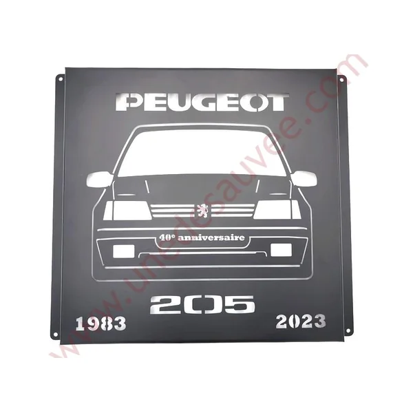 LAMPE ” ANNIVERSAIRE 40 ANS ” AMBIANCE SUPPORT ACIER DECOUPE LASER PEUGEOT 205 GTI