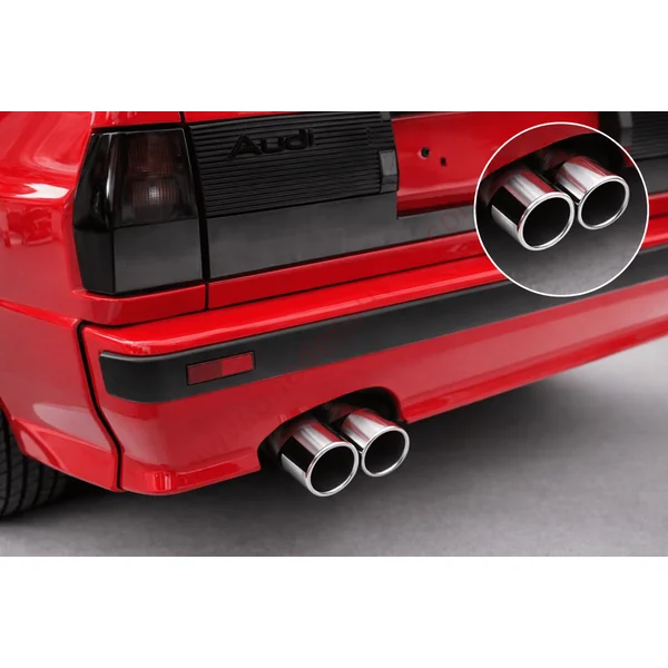 LIGNE D’ÉCHAPPEMENT SPORT INOX 02AU041-8 DOUBLE SORTIE CHROMÉE RONDE 2×80 MM POUR AUDI QUATTRO TYPE 85 AUDI 90 QUATTRO TYPE 89Q ET COUPÉ QUATTRO S2 1988–1992
