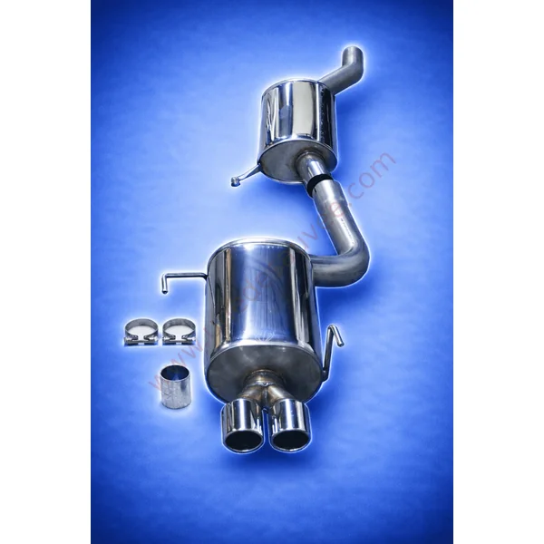 LIGNE D’ÉCHAPPEMENT SPORT INOX 02AU042-8 DOUBLE SORTIE CHROMÉE RONDE 2×80 MM POUR AUDI 80 B4 S2 ET RS2 BERLINE ET AVANT 1991–1994