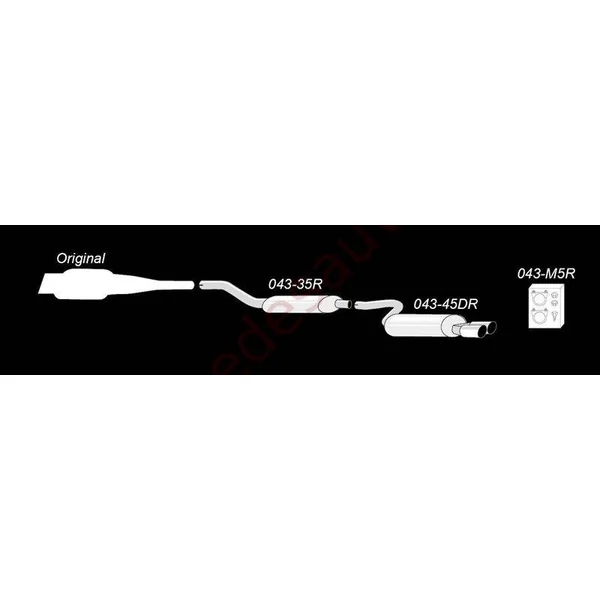LIGNE D’ÉCHAPPEMENT SPORT INOX 02AU042-8 DOUBLE SORTIE CHROMÉE RONDE 2×80 MM POUR AUDI 80 B4 S2 ET RS2 BERLINE ET AVANT 1991–1994