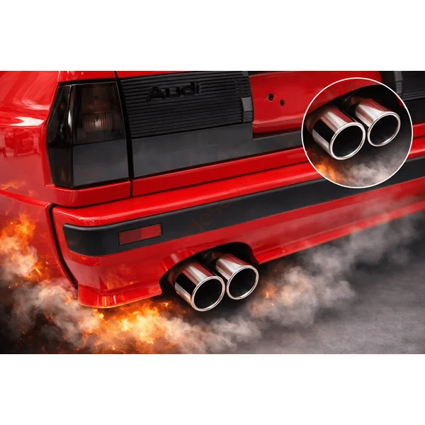 LIGNE D’ÉCHAPPEMENT SPORT INOX 02AU044-15 DOUBLE SORTIE CHROMÉE RONDE 2×70 MM POUR AUDI 100 S4 AINSI QUE A6 S6 ET S6 PLUS TYPE C4-4A V8 QUATTRO 1992–1997