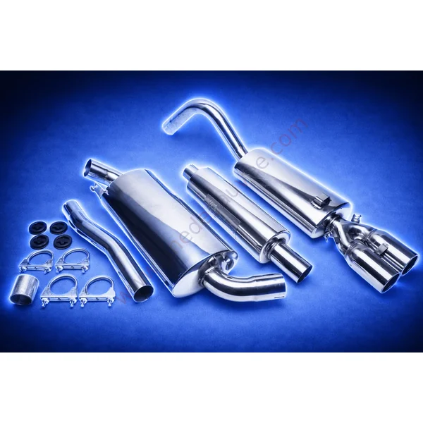 LIGNE D’ÉCHAPPEMENT SPORT INOX EVOA80AE276 DOUBLE SORTIE RONDE 2×76 MM POUR AUDI 80 TYPE 89 (8A B3) SANS QUATTRO 1986–1991