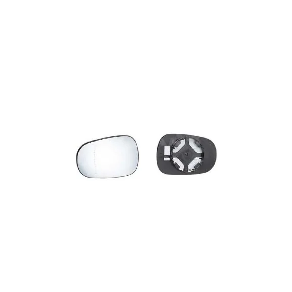 Miroir Glace rétroviseur gauche pour RENAULT CLIO II ph.2 2001-2005 dégivrant, asphérique, à clipser