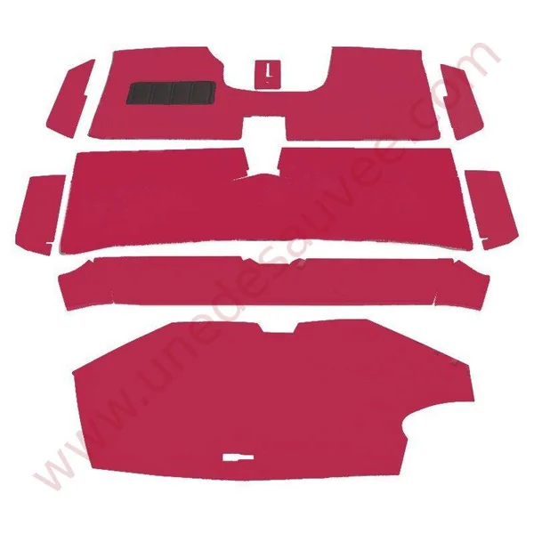 MOQUETTE ROUGE RUBIS VELOURS RENAULT 5 ALPINE PHASE 1 / TURBO KIT COMPLET