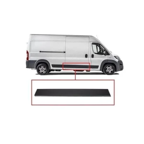 Moulure baguette centrale sur porte latérale droite pour PEUGEOT BOXER II ph.2 2014-2023, châssis moyen-long, Noire, 140cm, Neuve