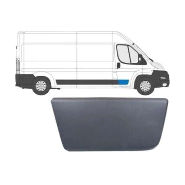 Moulure baguette latérale sur porte avant droite pour CITROËN JUMPER II phase 2, 2014-2023, 41cm, Noire, Neuve