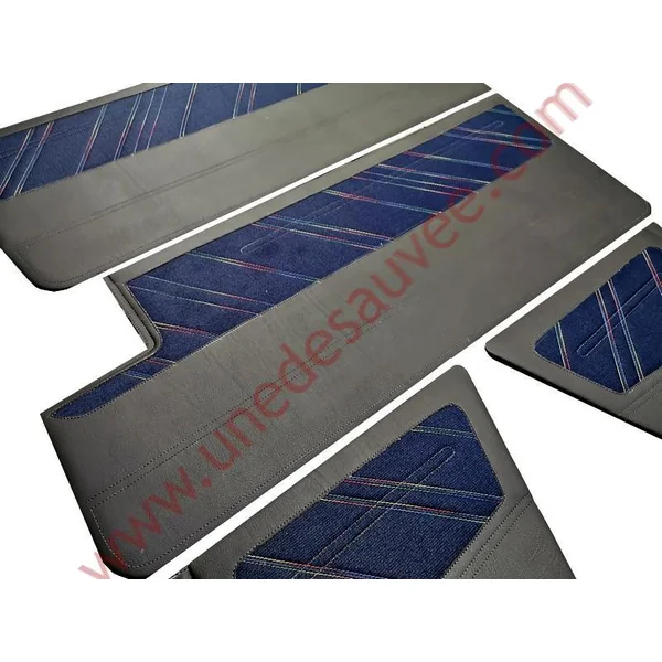 PANNEAUX DE PORTES AVANT ARRIÈRE SIMILI CUIR ANTHRACITE CAPOTE MANUELLE PEUGEOT 205 CJ KIT DE 4