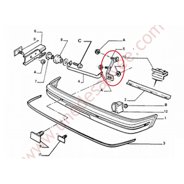PATTE SUPPORT DE PARE-CHOCS AVANT PEUGEOT 205 GTI CTI RALLYE KIT DE 2