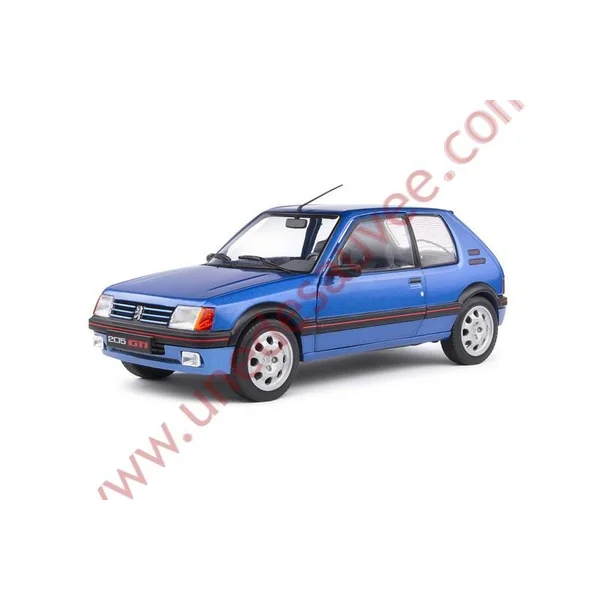 PEUGEOT 205 GTI 1.9 BLEU MIAMI 1988 1/18 VOITURE MINIATURE SOLIDO