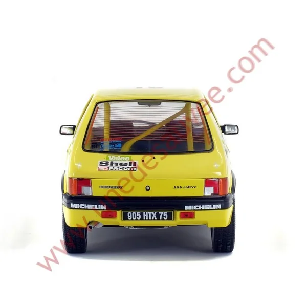 PEUGEOT 205 RALLYE PTS 1.3 1990 1/18 VOITURE MINIATURE SOLIDO TOUR DE CORSE JAUNE SHELL