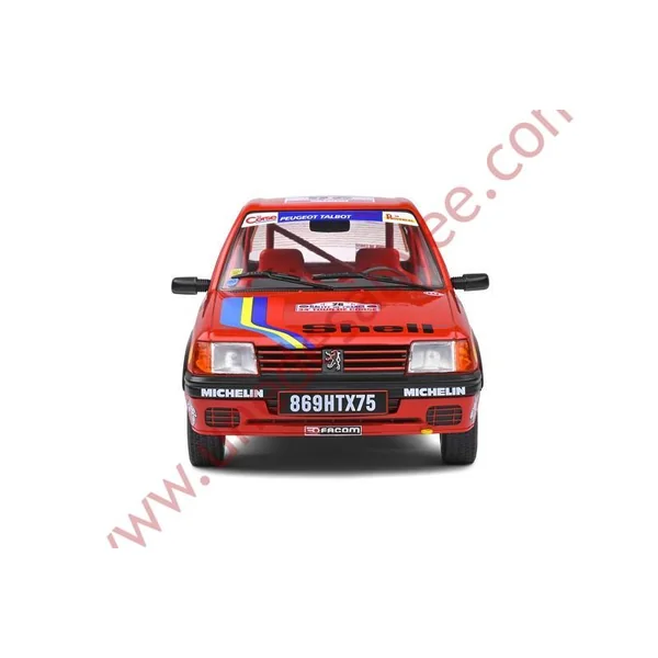 PEUGEOT 205 RALLYE PTS 1.3 1990 1/18 VOITURE MINIATURE SOLIDO TOUR DE CORSE ROUGE