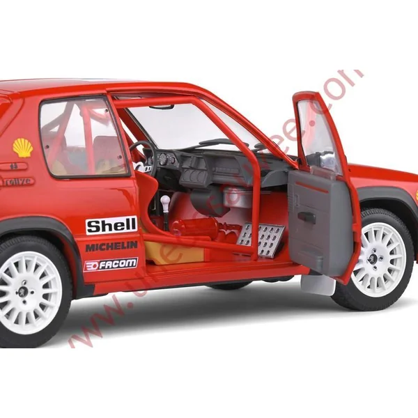 PEUGEOT 205 RALLYE PTS 1.3 1990 1/18 VOITURE MINIATURE SOLIDO TOUR DE CORSE ROUGE